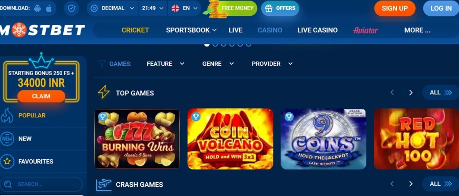 Mostbet slotů